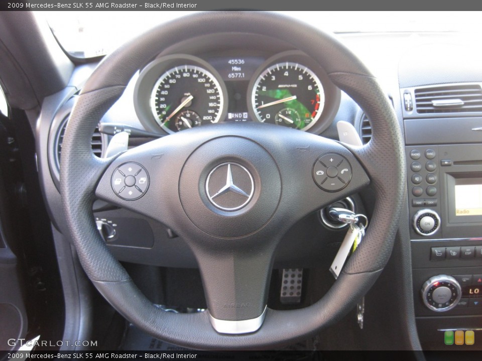 Black/Red Interior Steering Wheel for the 2009 Mercedes-Benz SLK 55 AMG Roadster #78045040