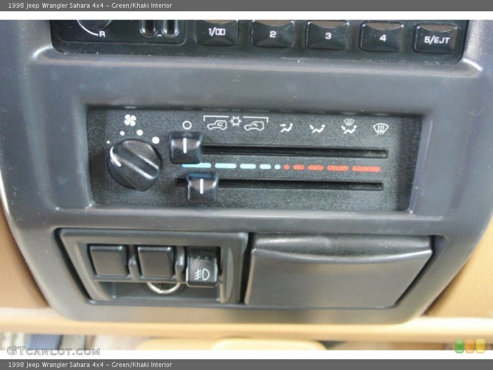 Green/Khaki Interior Controls for the 1998 Jeep Wrangler Sahara 4x4 #78049676
