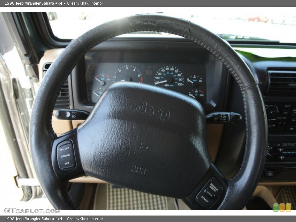 Green/Khaki Interior Steering Wheel for the 1998 Jeep Wrangler Sahara 4x4 #78049716