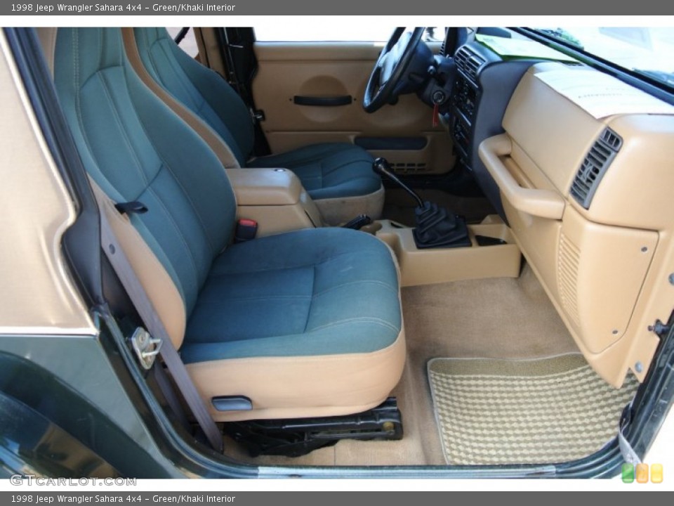 Green/Khaki Interior Front Seat for the 1998 Jeep Wrangler Sahara 4x4 #78049795