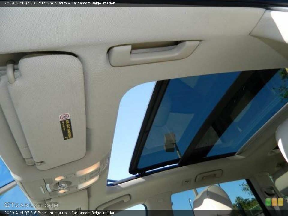 Cardamom Beige Interior Sunroof for the 2009 Audi Q7 3.6 Premium quattro #78052536
