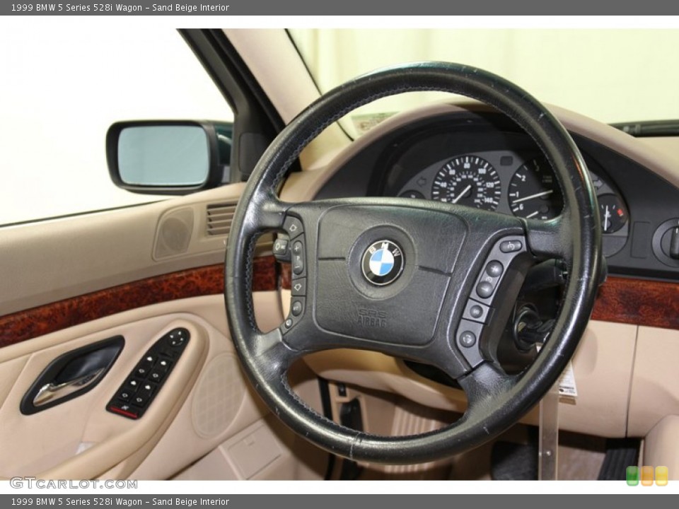 Sand Beige Interior Steering Wheel for the 1999 BMW 5 Series 528i Wagon #78059581