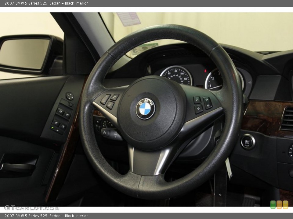 Black Interior Steering Wheel for the 2007 BMW 5 Series 525i Sedan #78065484
