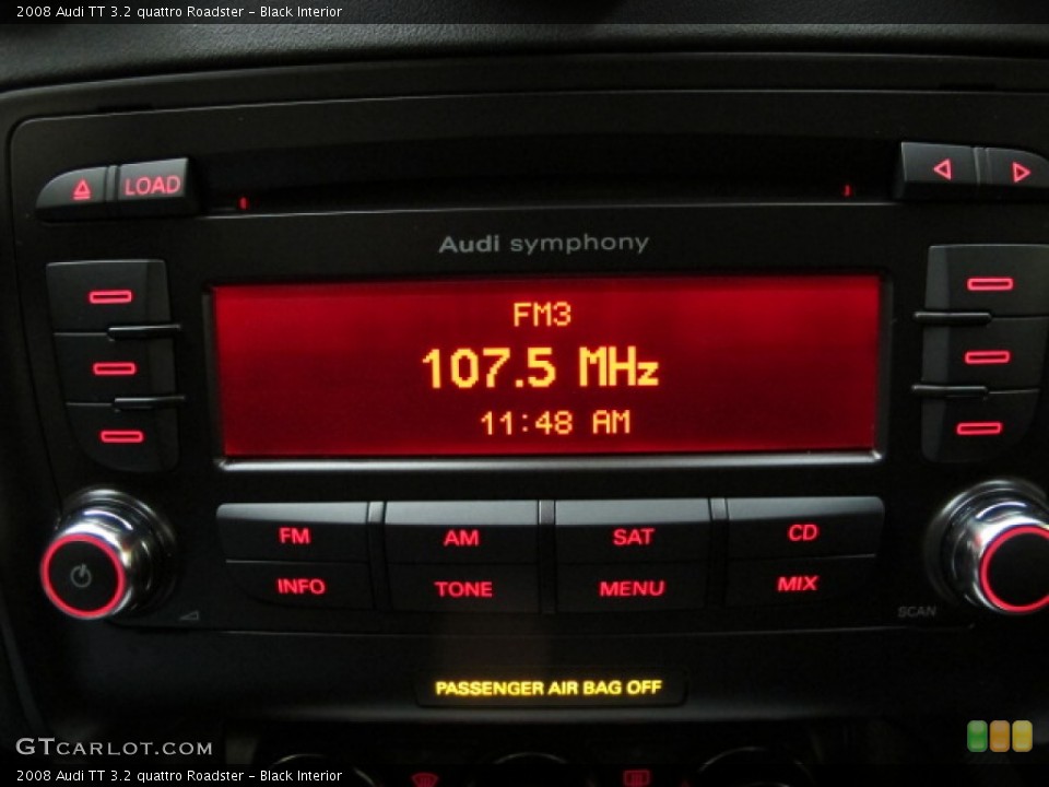 Black Interior Audio System for the 2008 Audi TT 3.2 quattro Roadster #78082325