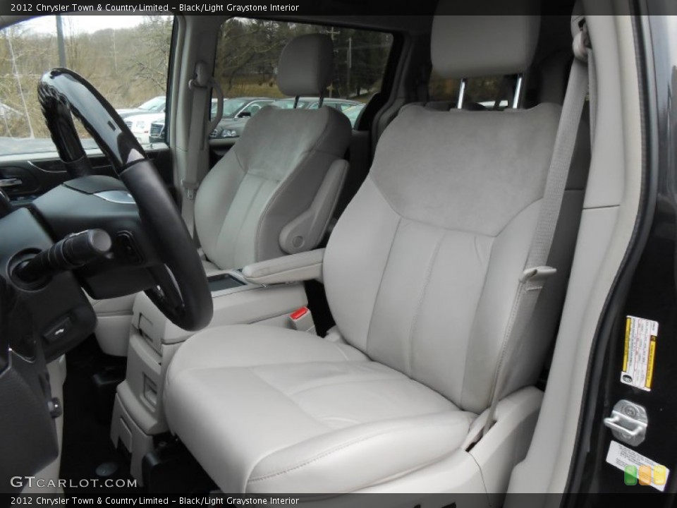 Black/Light Graystone Interior Front Seat for the 2012 Chrysler Town & Country Limited #78083342