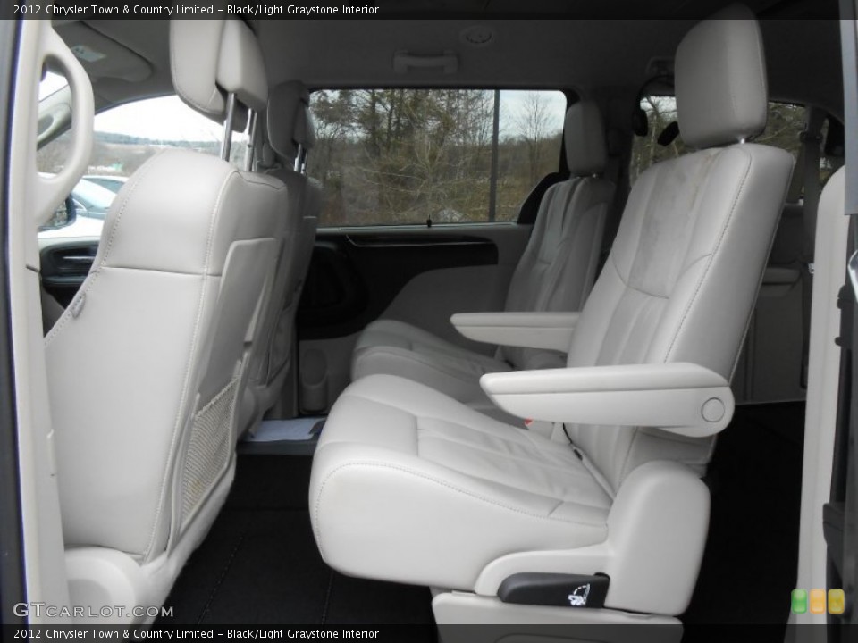 Black/Light Graystone Interior Rear Seat for the 2012 Chrysler Town & Country Limited #78083483
