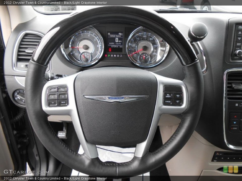 Black/Light Graystone Interior Steering Wheel for the 2012 Chrysler Town & Country Limited #78083712