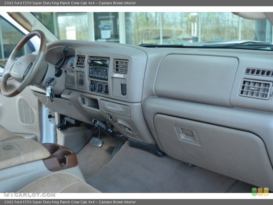 Castano Brown Interior Dashboard for the 2003 Ford F250 Super Duty King Ranch Crew Cab 4x4 #78087108