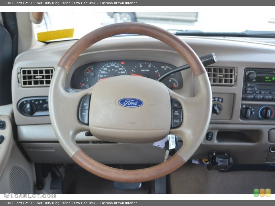 Castano Brown Interior Steering Wheel for the 2003 Ford F250 Super Duty King Ranch Crew Cab 4x4 #78087293