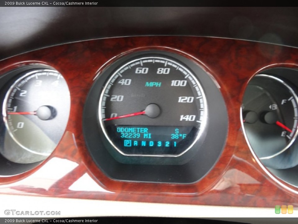Cocoa/Cashmere Interior Gauges for the 2009 Buick Lucerne CXL #78090824