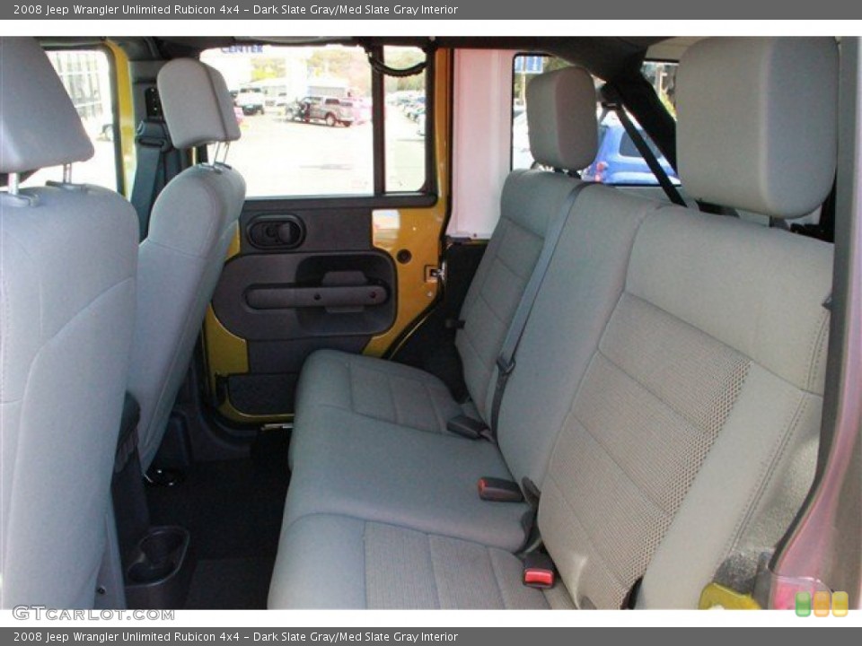 Dark Slate Gray/Med Slate Gray Interior Rear Seat for the 2008 Jeep Wrangler Unlimited Rubicon 4x4 #78095792