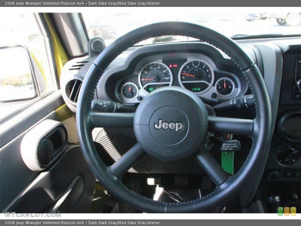 Dark Slate Gray/Med Slate Gray Interior Steering Wheel for the 2008 Jeep Wrangler Unlimited Rubicon 4x4 #78095822