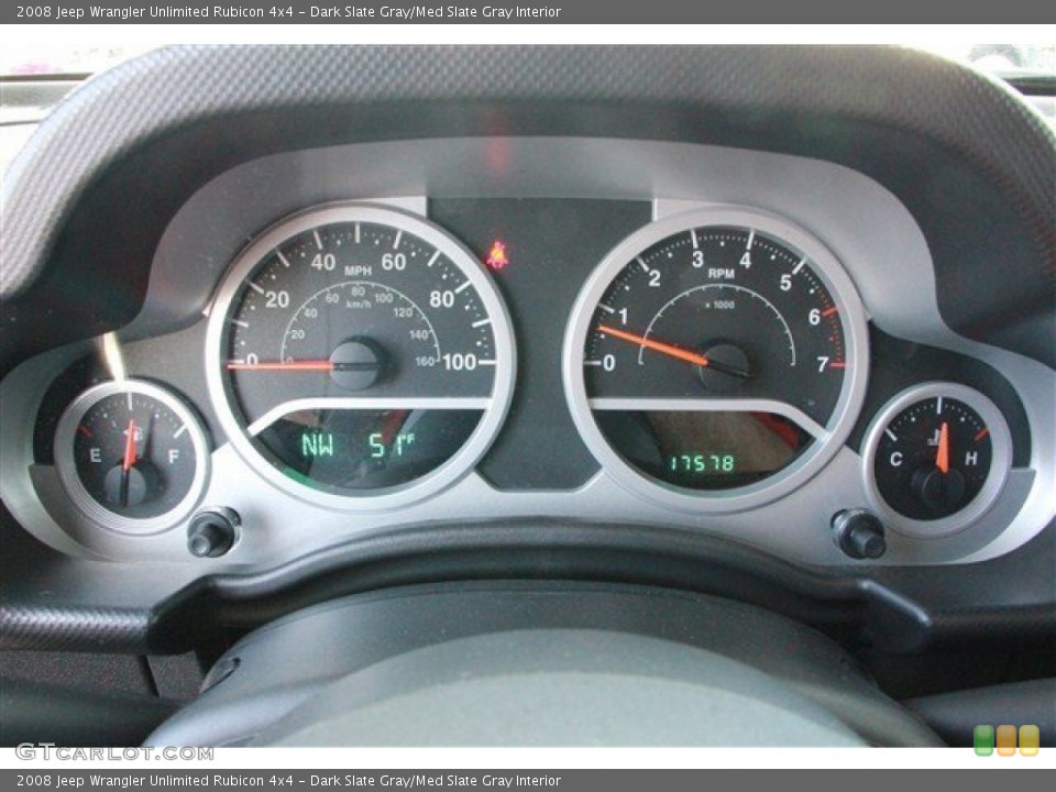 Dark Slate Gray/Med Slate Gray Interior Gauges for the 2008 Jeep Wrangler Unlimited Rubicon 4x4 #78095921