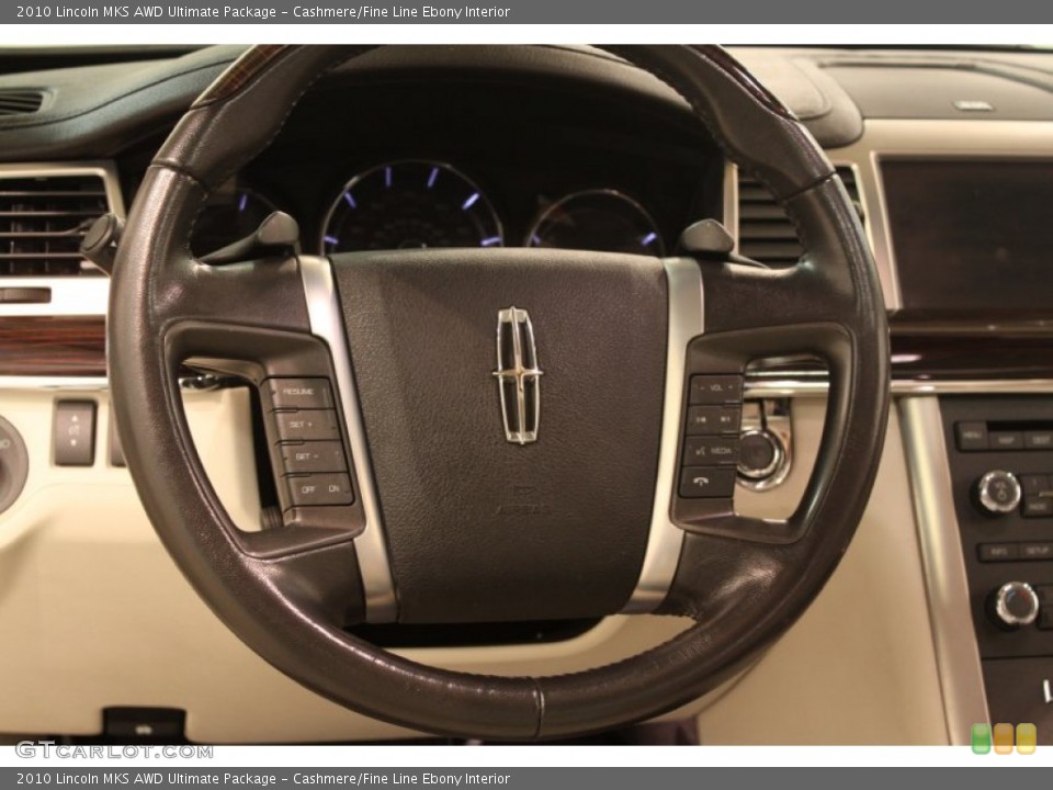 Cashmere/Fine Line Ebony Interior Steering Wheel for the 2010 Lincoln MKS AWD Ultimate Package #78096246