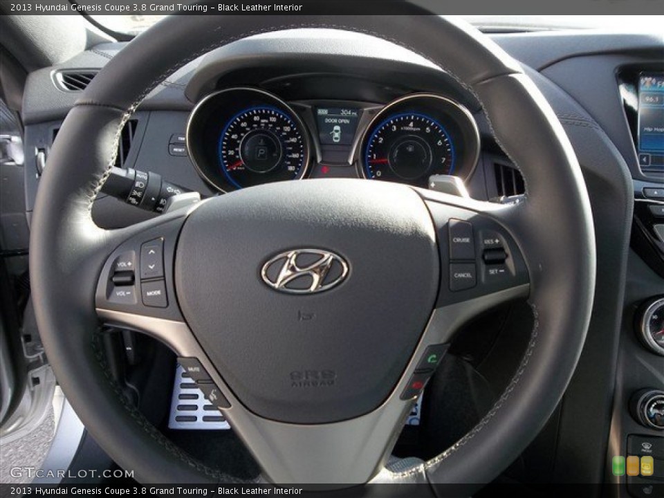 Black Leather Interior Steering Wheel for the 2013 Hyundai Genesis Coupe 3.8 Grand Touring #78096752