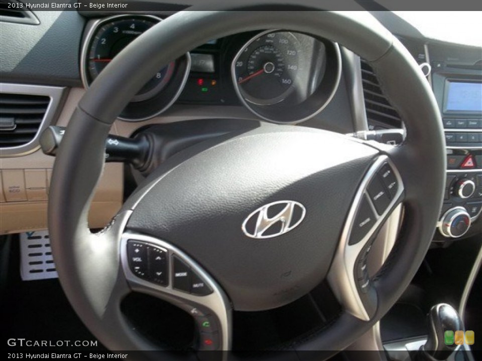 Beige Interior Steering Wheel for the 2013 Hyundai Elantra GT #78098243