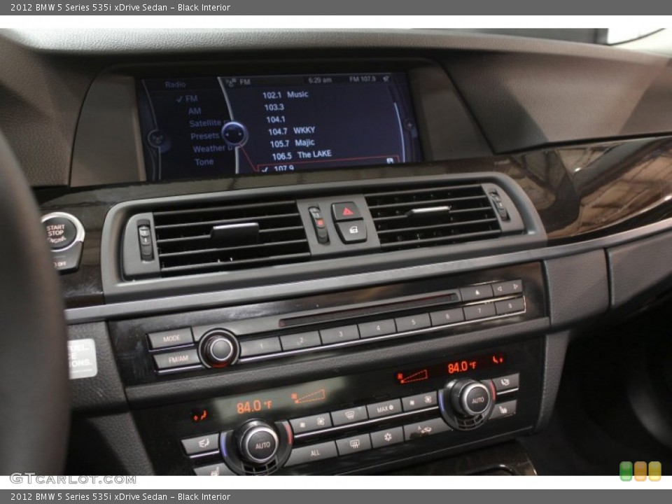 Black Interior Controls for the 2012 BMW 5 Series 535i xDrive Sedan #78098806