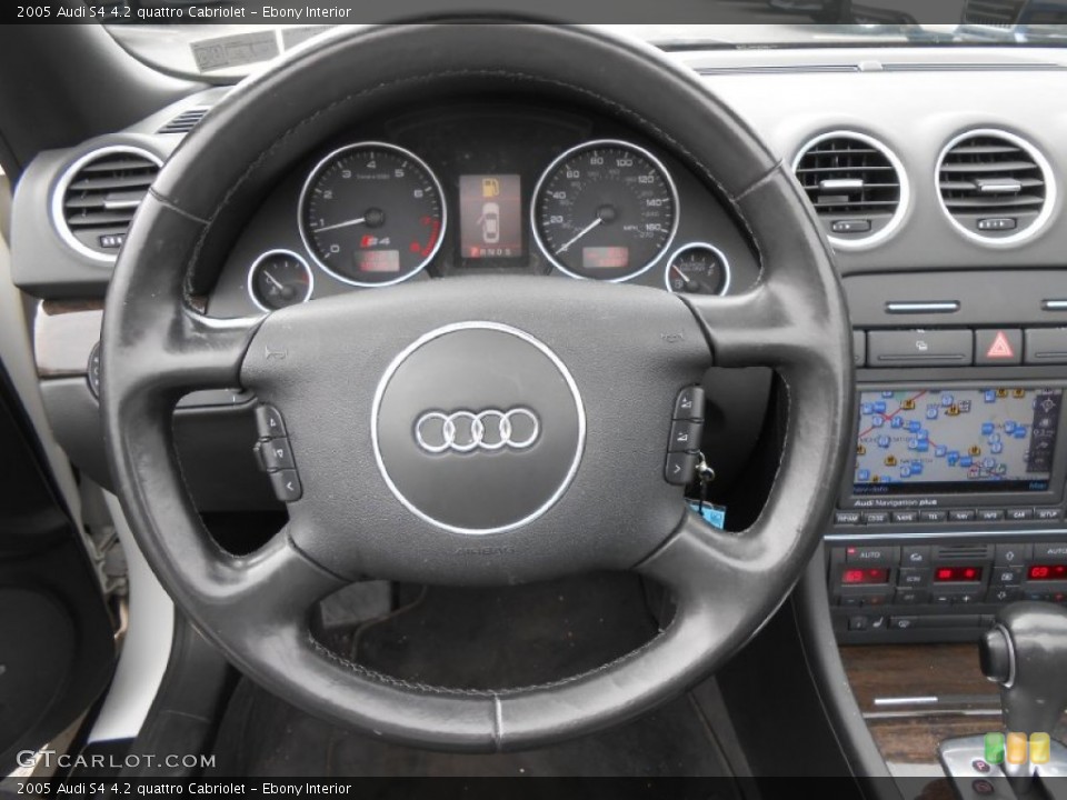 Ebony Interior Steering Wheel for the 2005 Audi S4 4.2 quattro Cabriolet #78102694