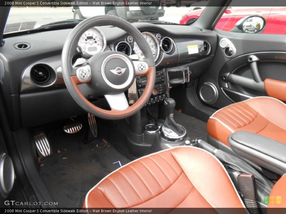 Malt Brown English Leather Interior Photo for the 2008 Mini Cooper S Convertible Sidewalk Edition #78104630