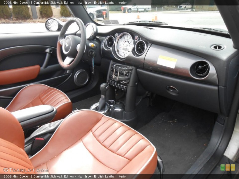 Malt Brown English Leather Interior Dashboard for the 2008 Mini Cooper S Convertible Sidewalk Edition #78104690