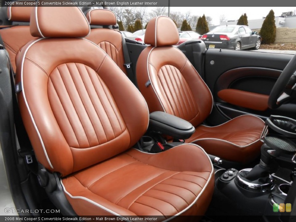 Malt Brown English Leather Interior Front Seat for the 2008 Mini Cooper S Convertible Sidewalk Edition #78104723