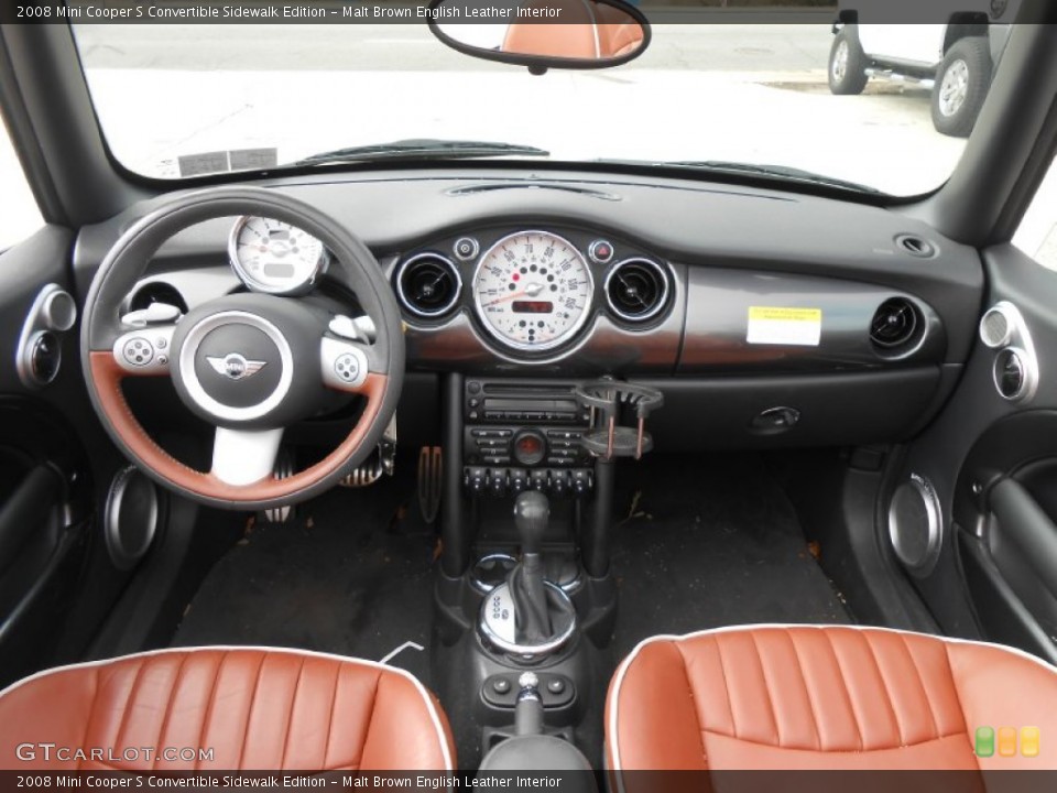 Malt Brown English Leather Interior Dashboard for the 2008 Mini Cooper S Convertible Sidewalk Edition #78104762
