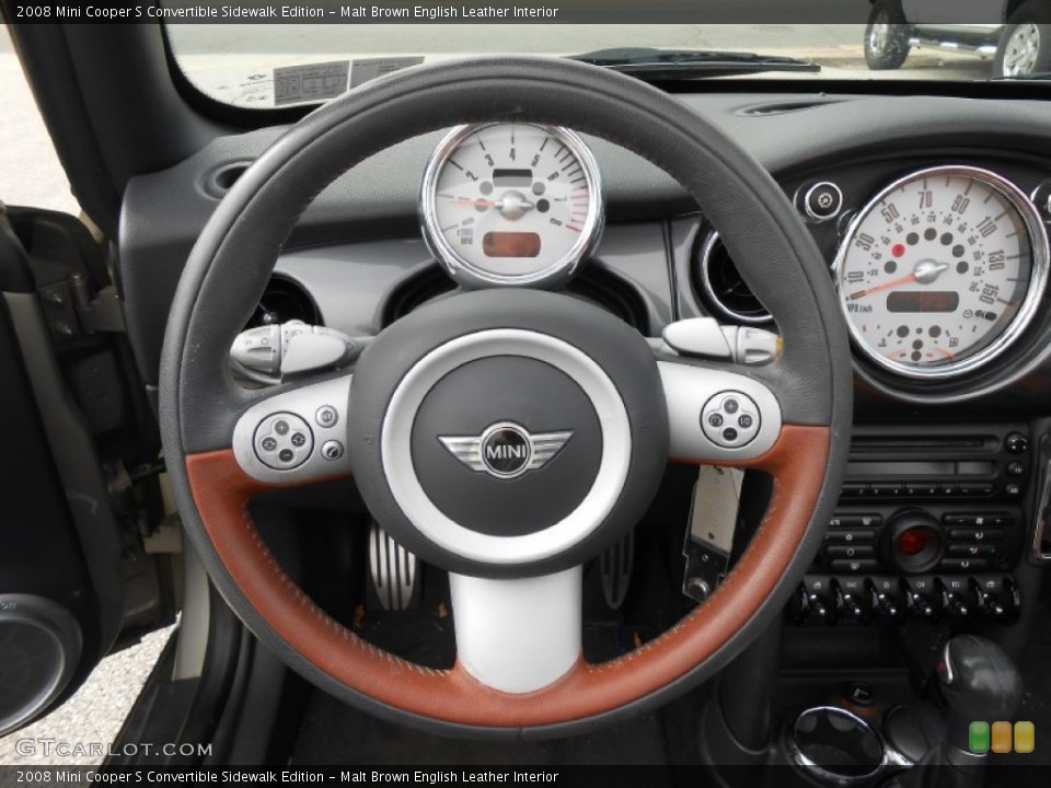 Malt Brown English Leather Interior Steering Wheel for the 2008 Mini Cooper S Convertible Sidewalk Edition #78104887