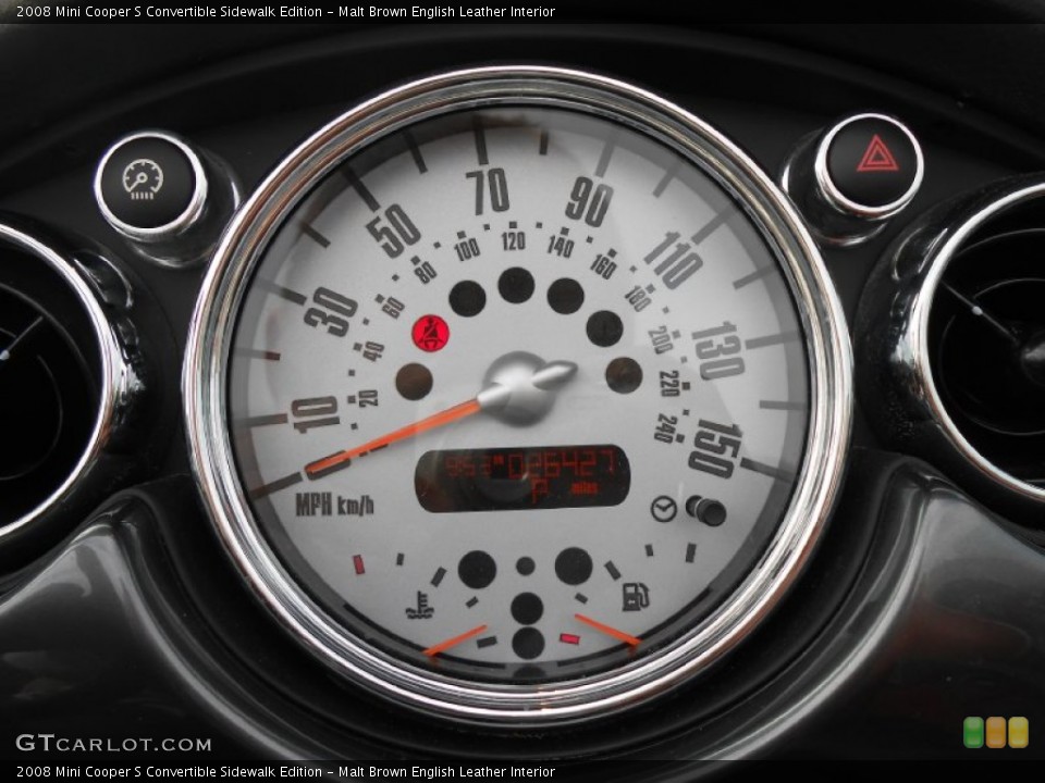 Malt Brown English Leather Interior Gauges for the 2008 Mini Cooper S Convertible Sidewalk Edition #78104903
