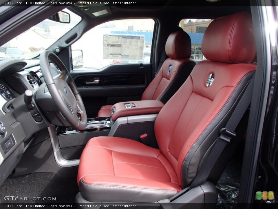 Limited Unique Red Leather Interior Front Seat for the 2013 Ford F150 Limited SuperCrew 4x4 #78109823