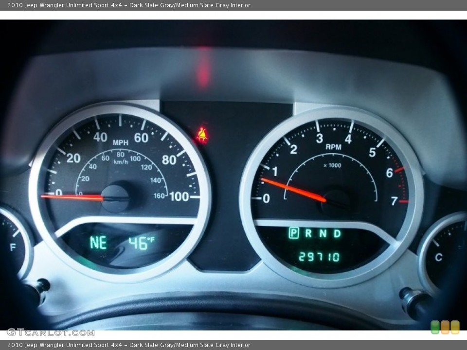 Dark Slate Gray/Medium Slate Gray Interior Gauges for the 2010 Jeep Wrangler Unlimited Sport 4x4 #78114071