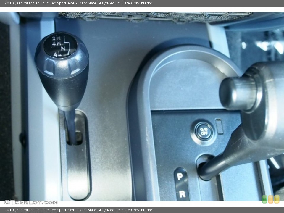 Dark Slate Gray/Medium Slate Gray Interior Controls for the 2010 Jeep Wrangler Unlimited Sport 4x4 #78114095