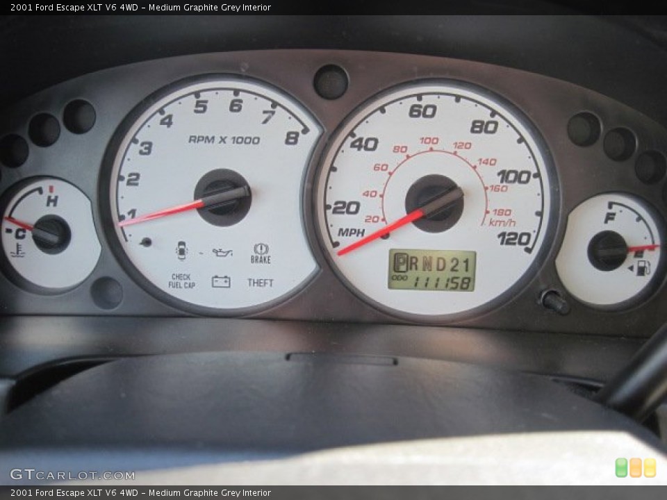 Medium Graphite Grey Interior Gauges for the 2001 Ford Escape XLT V6 4WD #78118562