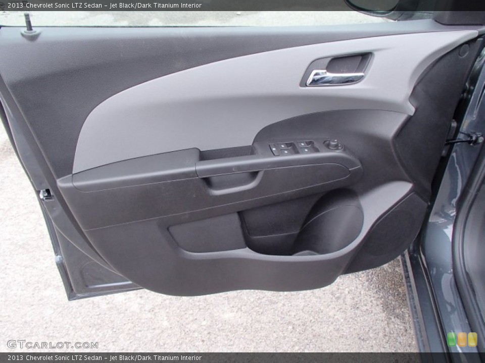 Jet Black/Dark Titanium Interior Door Panel for the 2013 Chevrolet Sonic LTZ Sedan #78119614