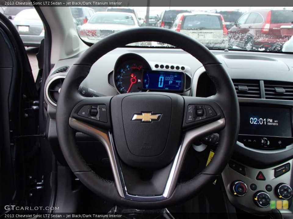 Jet Black/Dark Titanium Interior Steering Wheel for the 2013 Chevrolet Sonic LTZ Sedan #78119654