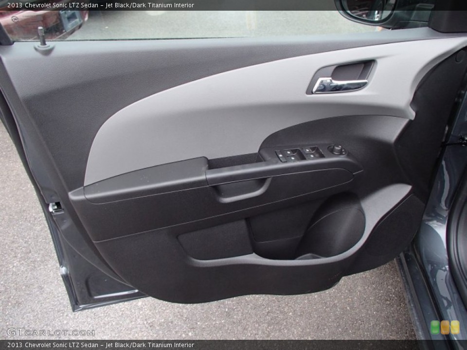 Jet Black/Dark Titanium Interior Door Panel for the 2013 Chevrolet Sonic LTZ Sedan #78120860