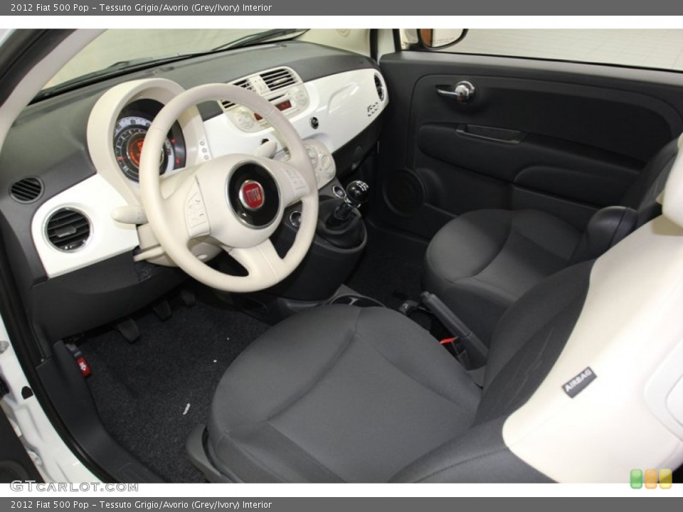 Tessuto Grigio/Avorio (Grey/Ivory) Interior Prime Interior for the 2012 Fiat 500 Pop #78125469