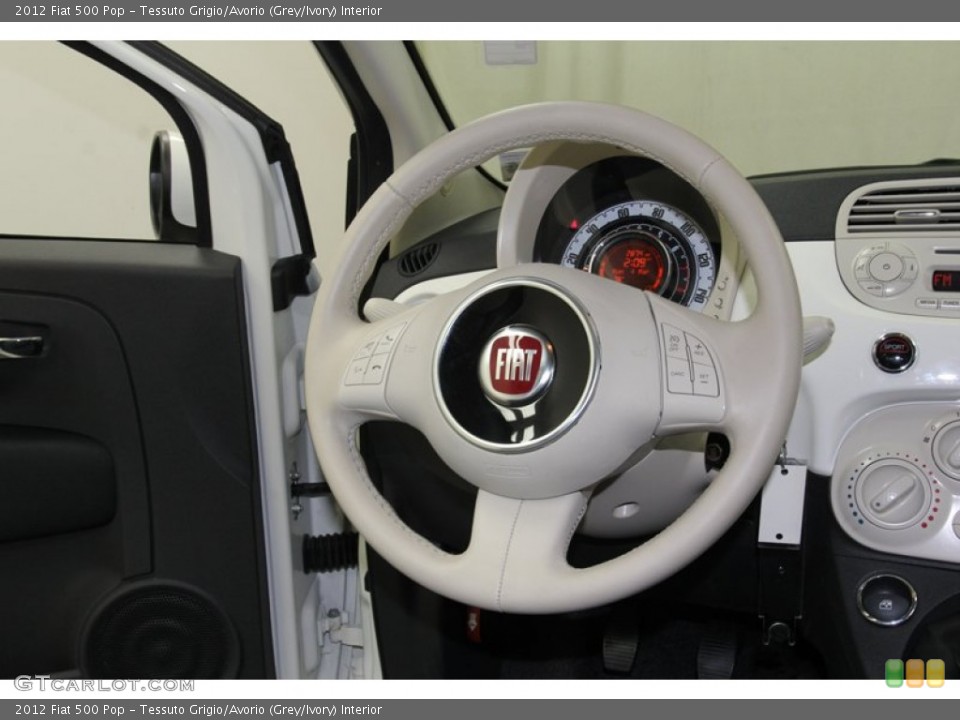 Tessuto Grigio/Avorio (Grey/Ivory) Interior Steering Wheel for the 2012 Fiat 500 Pop #78125680