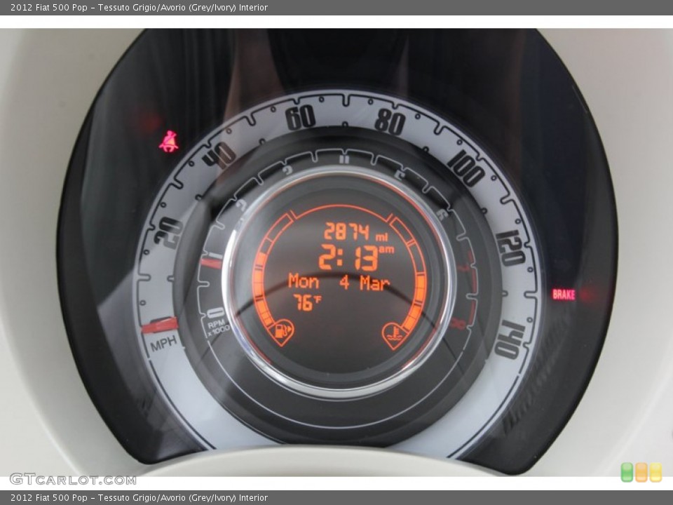 Tessuto Grigio/Avorio (Grey/Ivory) Interior Gauges for the 2012 Fiat 500 Pop #78125908