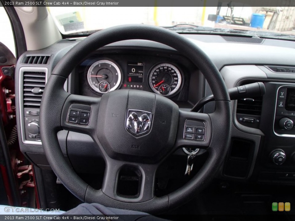 Black/Diesel Gray Interior Steering Wheel for the 2013 Ram 2500 SLT Crew Cab 4x4 #78133428