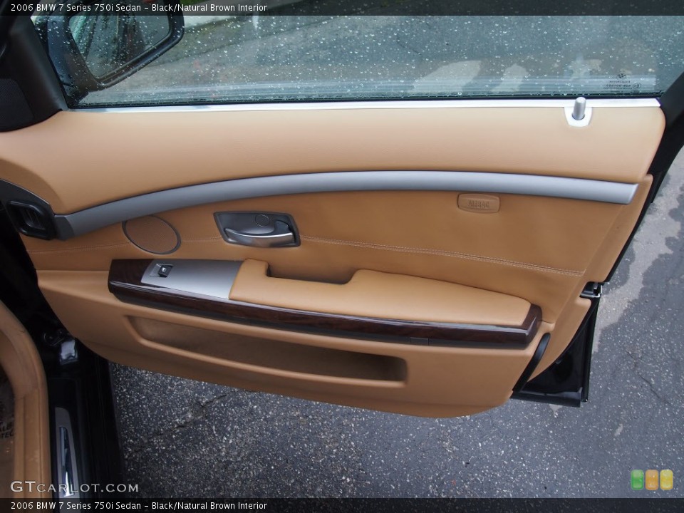 Black/Natural Brown Interior Door Panel for the 2006 BMW 7 Series 750i Sedan #78137166