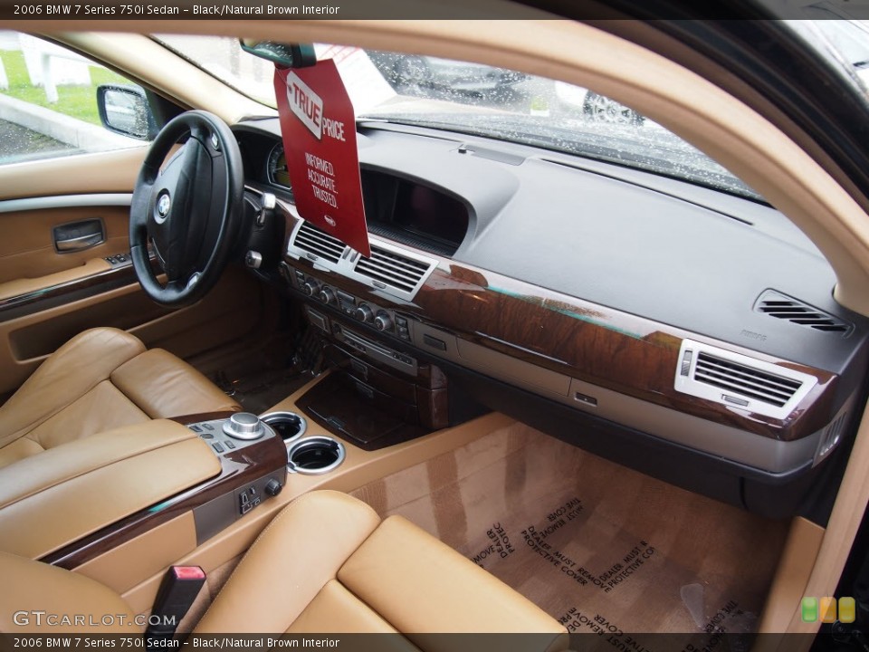 Black/Natural Brown Interior Dashboard for the 2006 BMW 7 Series 750i Sedan #78137194