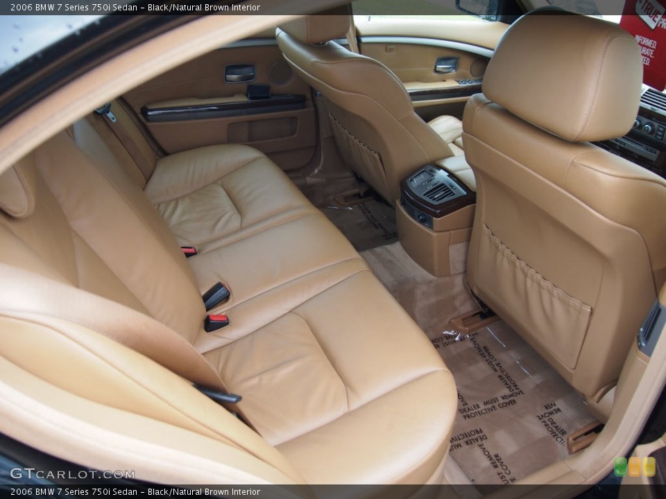 Black/Natural Brown Interior Rear Seat for the 2006 BMW 7 Series 750i Sedan #78137264