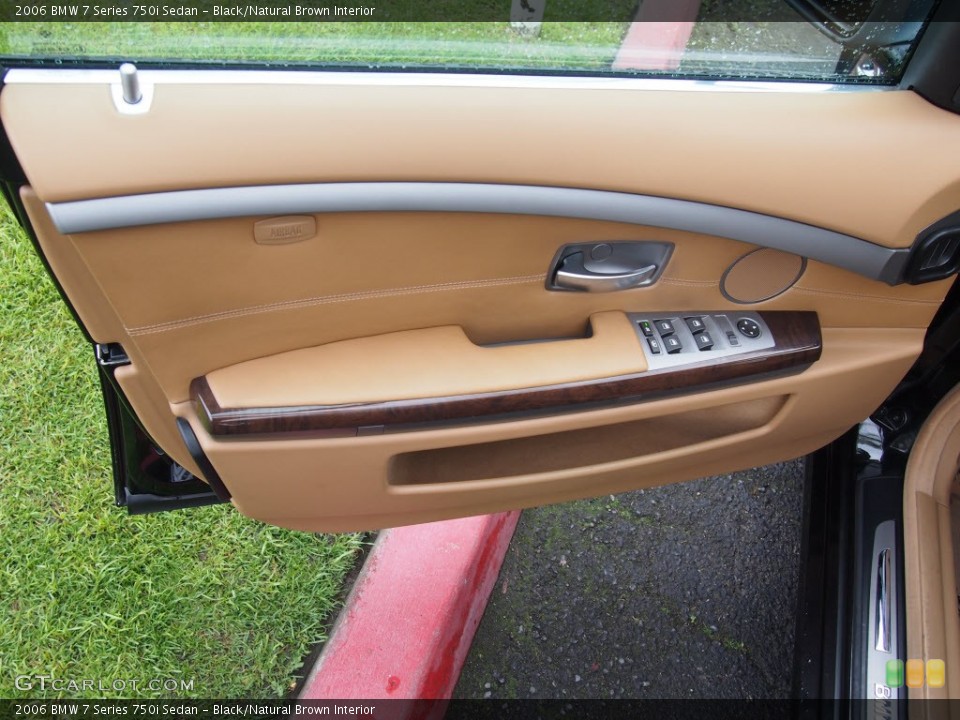 Black/Natural Brown Interior Door Panel for the 2006 BMW 7 Series 750i Sedan #78137550