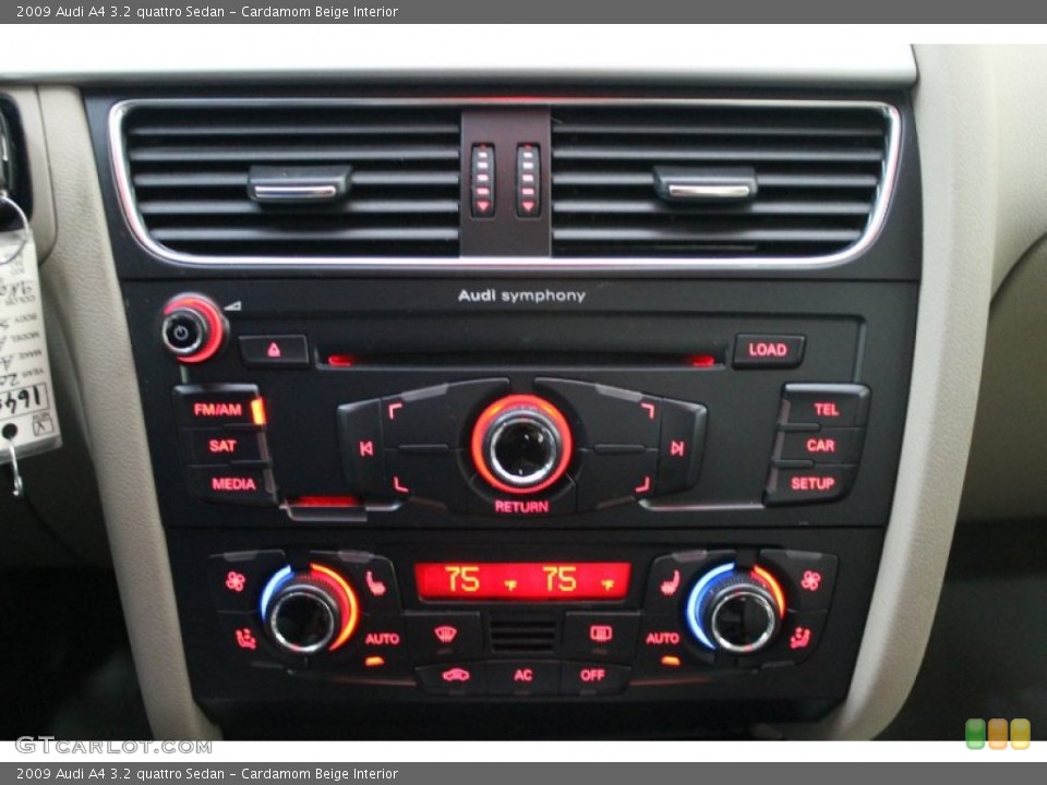 Cardamom Beige Interior Controls for the 2009 Audi A4 3.2 quattro Sedan #78137555