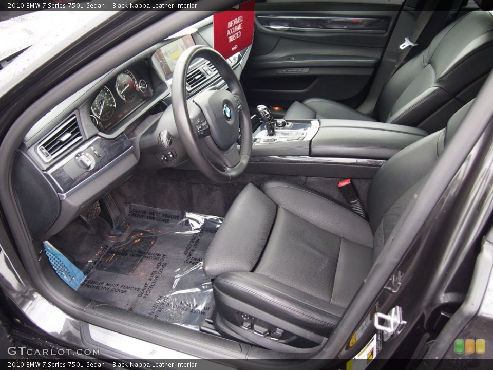 Black Nappa Leather Interior Front Seat for the 2010 BMW 7 Series 750Li Sedan #78139046