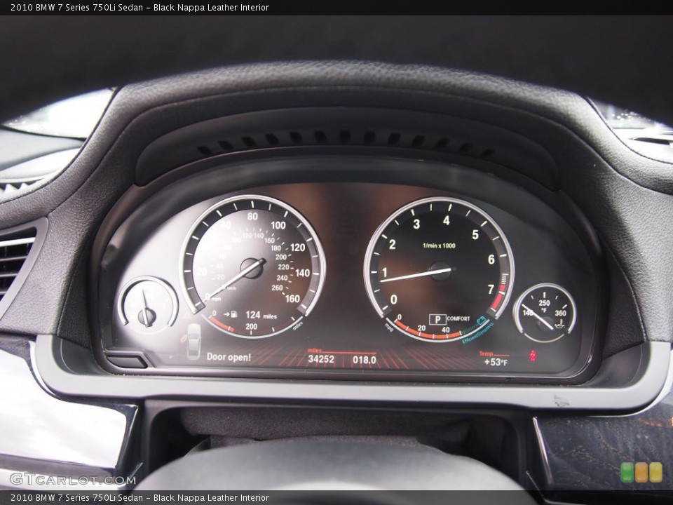 Black Nappa Leather Interior Gauges for the 2010 BMW 7 Series 750Li Sedan #78139158