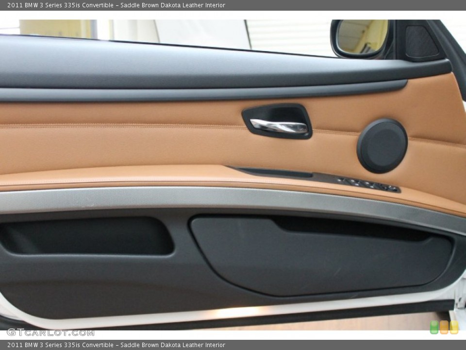 Saddle Brown Dakota Leather Interior Door Panel for the 2011 BMW 3 Series 335is Convertible #78139455