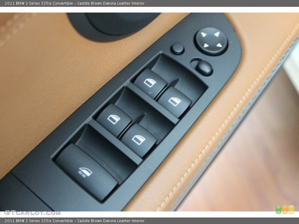 Saddle Brown Dakota Leather Interior Controls for the 2011 BMW 3 Series 335is Convertible #78139500