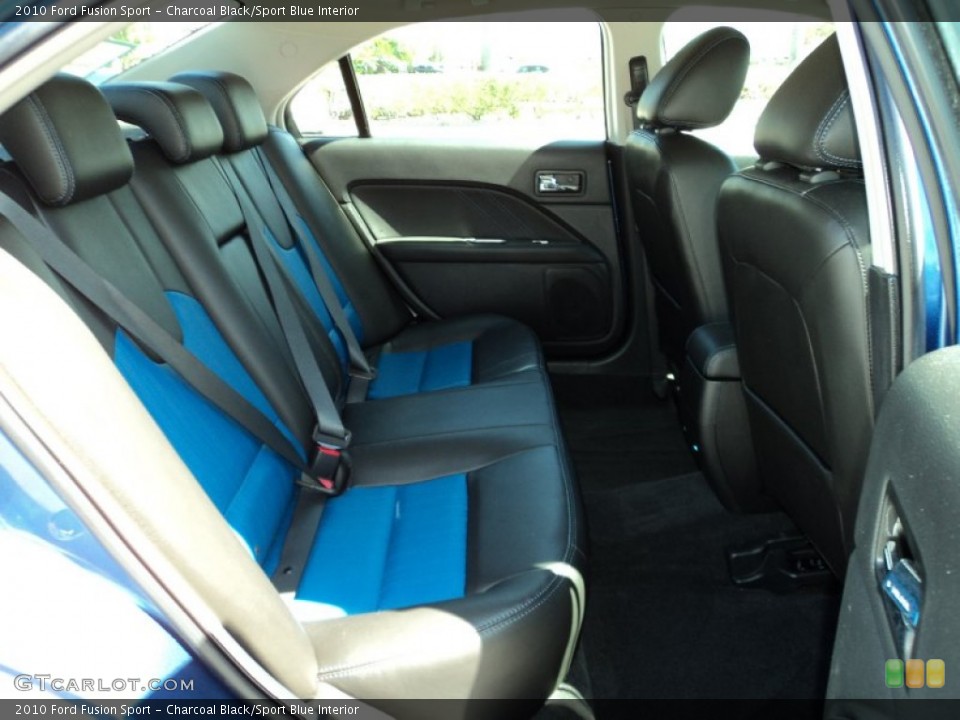 Charcoal Black/Sport Blue Interior Rear Seat for the 2010 Ford Fusion Sport #78142958