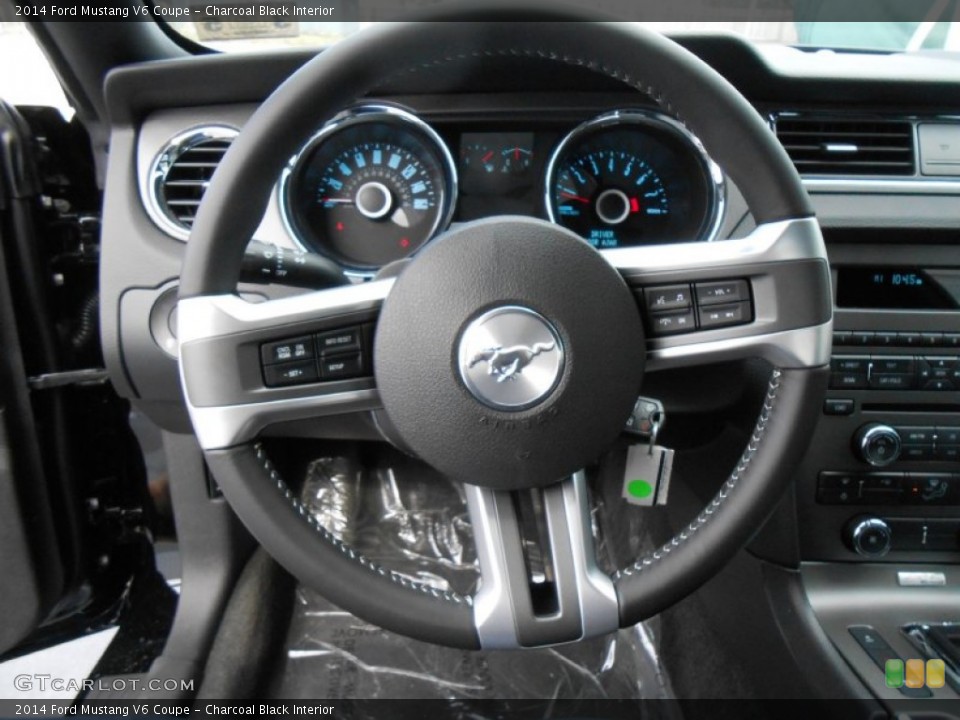 Charcoal Black Interior Steering Wheel for the 2014 Ford Mustang V6 Coupe #78145967